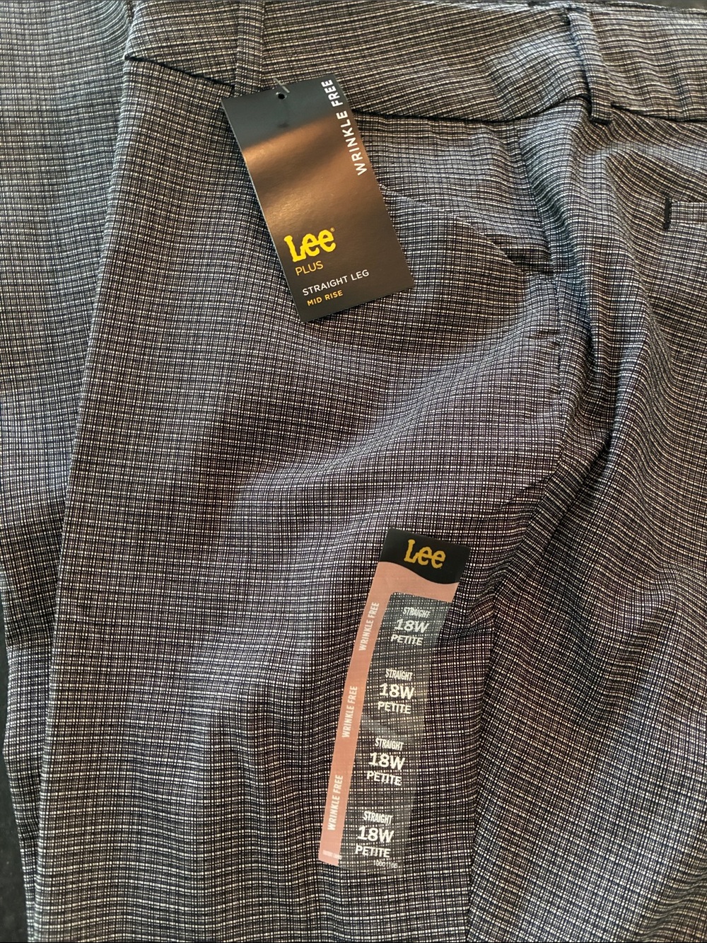 Lee Women’s 18W Petite Micro-Check Chinos NWT - Picture 3 of 3